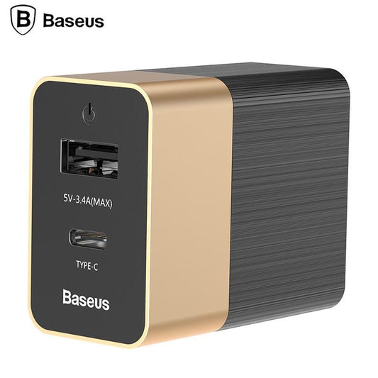 Baseus Type-C USB Fast Charger 2.0+3.4A Travel Wall Charger Adapter Mobile Phone Charger