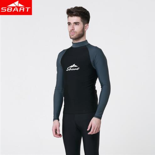 Men Snorkeling Windsurf Rashguard Wetsuit Surf UV Protection Swim Shirt Diving Tops Long Sleeve Swimsuit