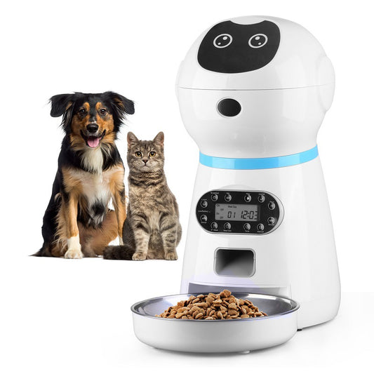 3.5L Automatic Robot Pet Feeder Pet Smart Feeder Stainless Steel Food Tray