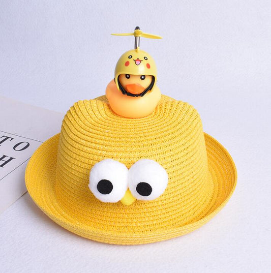 Little Yellow Duck Spin Straw Hat Sun Hat