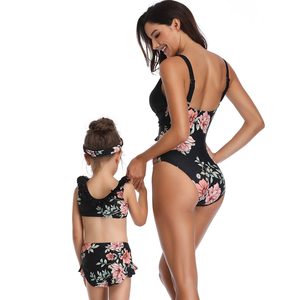 Mother And Daughter Swimsuit Bikini Swimwear Family Matching Clothes