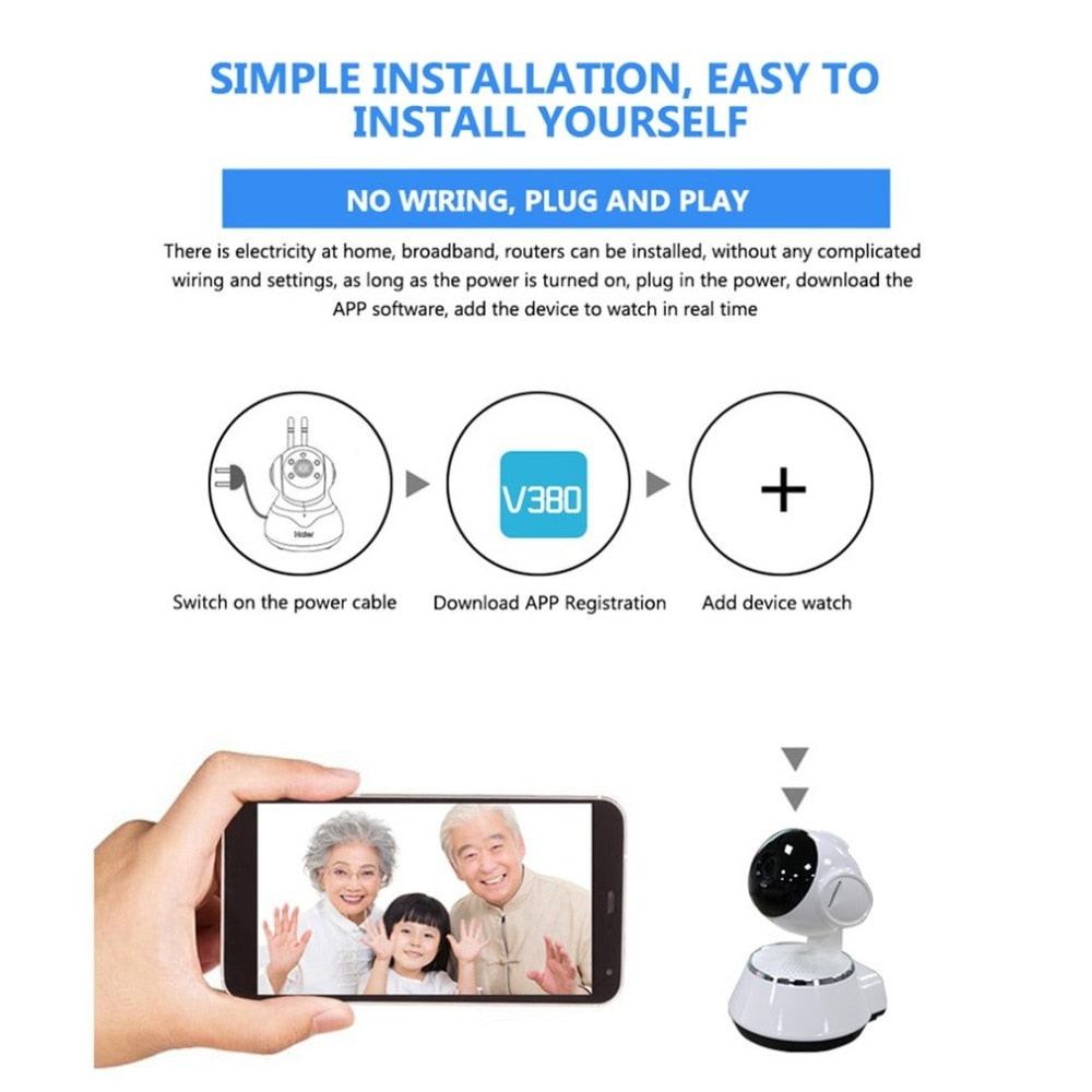 Baby Monitor Portable WiFi IP Camera 720P HD Wireless Smart Baby Camera Audio Video Record Surveillance Home Security Camera