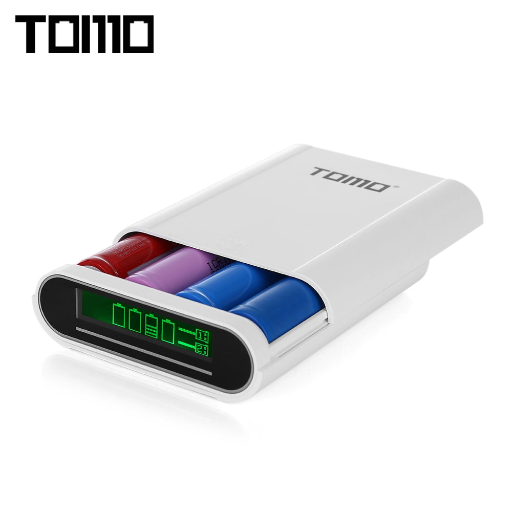 TOMO S4 DIY Smart Power Bank 4 x 18650 Li-ion Battery Type-C Micro USB 8 Pin Input Dual Output Charger