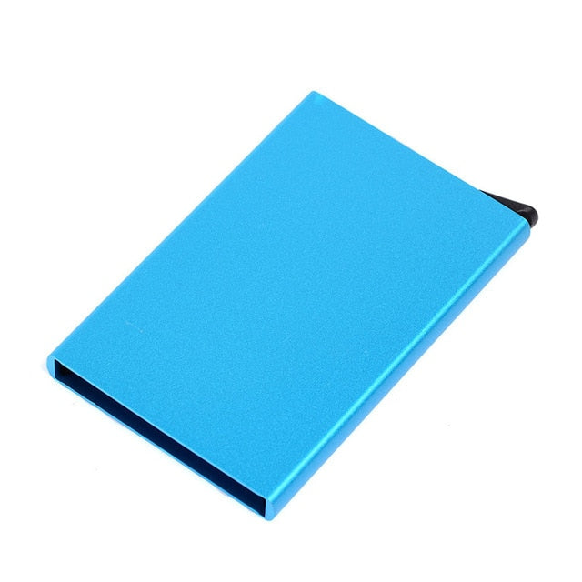 Anti Rfid Blocking Automatic Credit Card Holder Aluminum Metal Case To Protect Credit Cards Rfid Card Protection Bank Cardholder