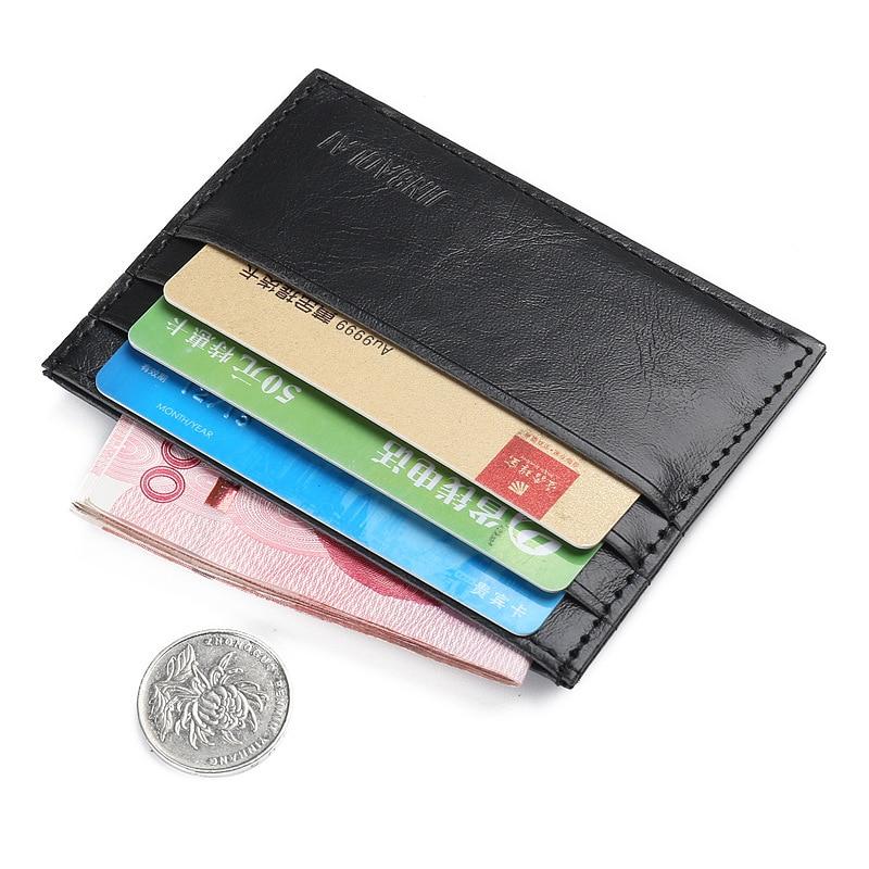 Credit Holder Card Fashion Vintage Retro Texture Mini ID Holders Business Credit Card Holder Leather Slim Bank Case Purse Wallet