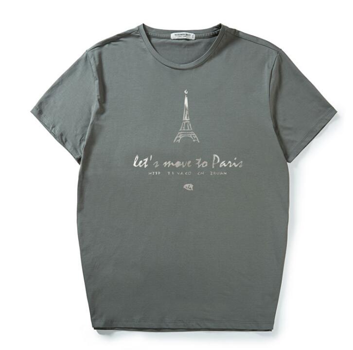Paris Tower Short Sleeve Print Summer New Size Male T-Shirt