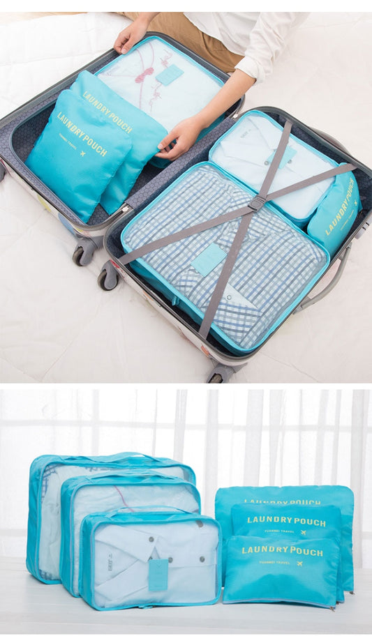 6Pcs/set Packing Cube Travel Bags Portable Large Capacity Clothing Sorting Organizer Luggage Accessories Supplies Product