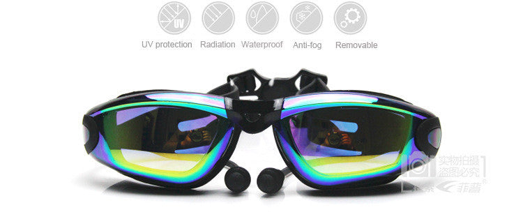 Men Women Swim Glasses Anti Fog UV Protection Swim Eyewear Waterproof Adult Swim Goggles With Earplug