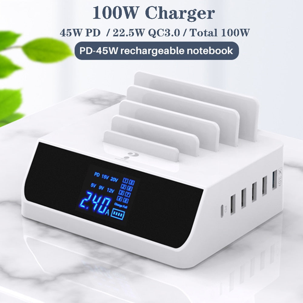 8 Ports Quick Charge 3.0 Led Display USB Charger For Android iPhone Adapter Phone Tablet Fast Charger For xiaomi huawei samsung
