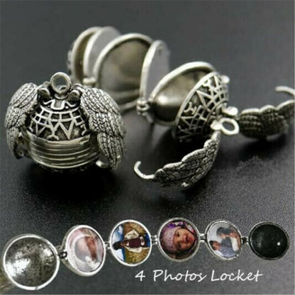 Expanding Photo Locket Necklace Pendant Angel Wings Gift Jewelry Decoration